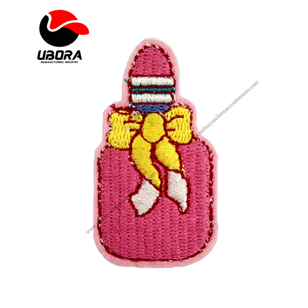 Embroidery Heat Transfer Embroidered Badge Woven Machine Back Patch Broderielipsric shape